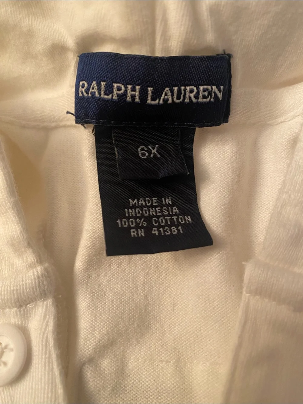 Ralph Lauren Girls White Sleeveless Hooded Nautical Crest Polo Dress 6X